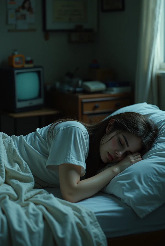 sad sleeping woman in the also 1990