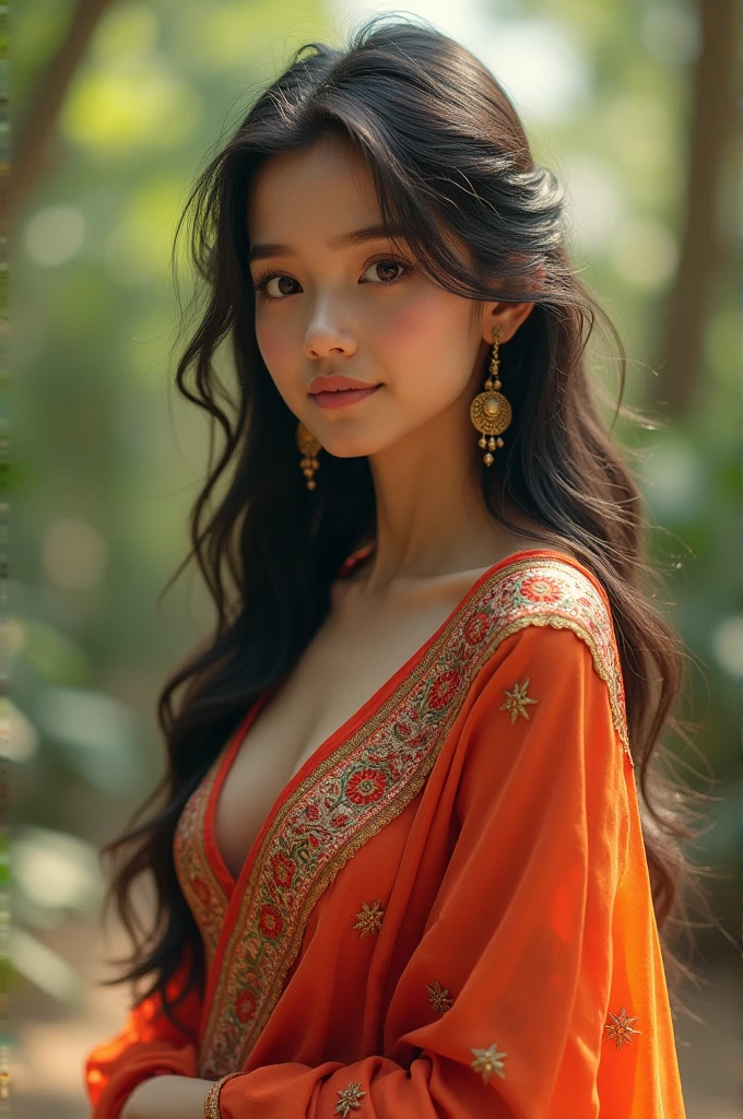 A girl in kameez and her bra strap was showing