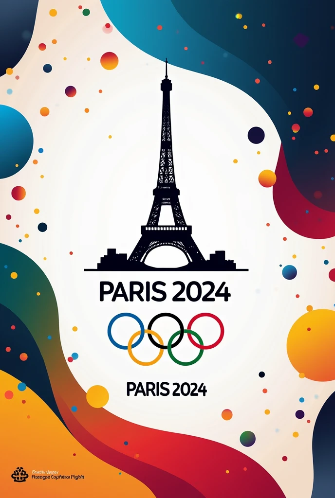 Olympic Emblems:
Place the Olympic rings and the Paris 2024 logo prominently in the poster, possibly near the top or bottom corners, to tie the whole theme together.
