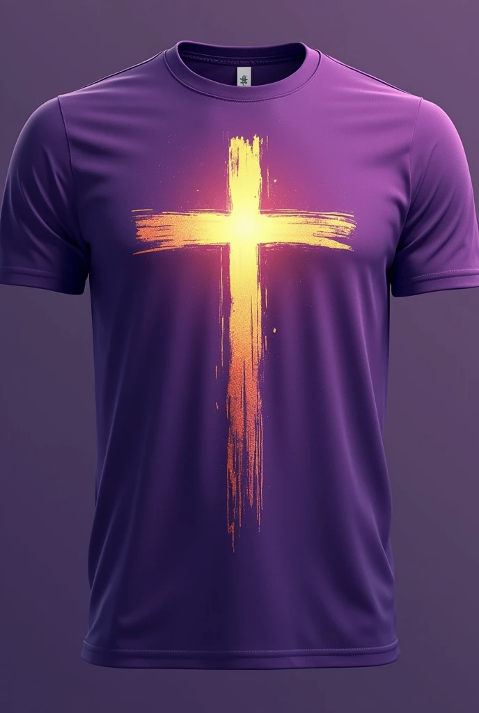 design a purple t-shirt in the Christian style to wear to mass
