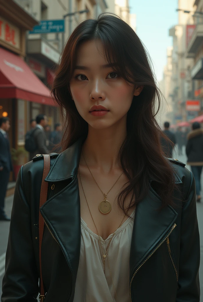 An image of a woman who is unaware of something