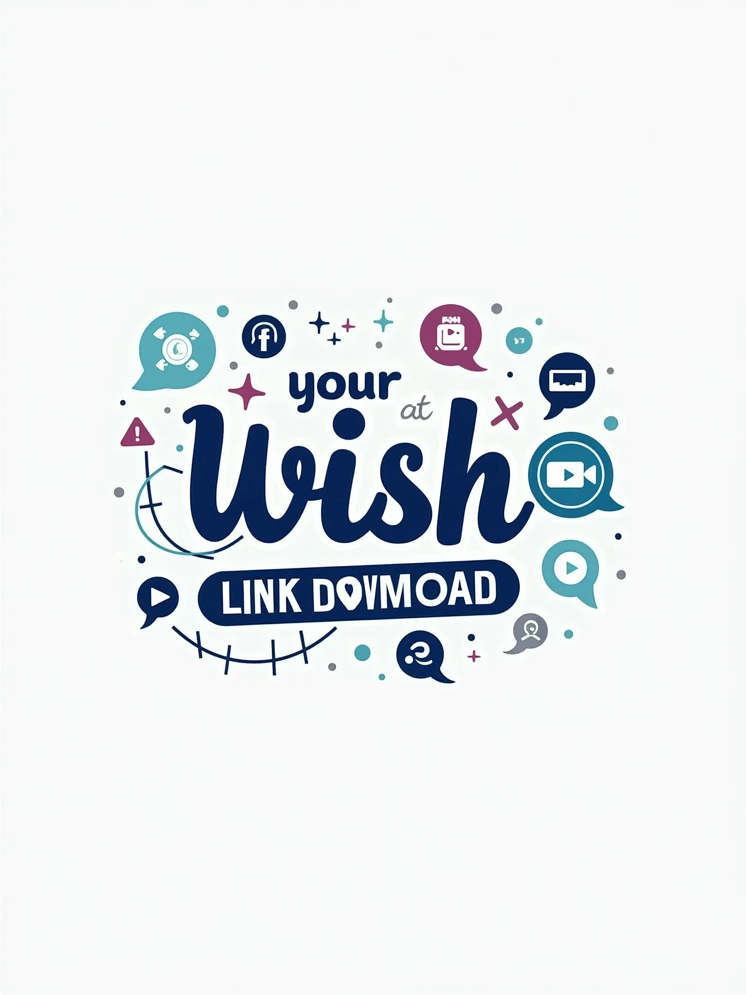 A logo with text discussion wish your link Download,stylish text,chating grapics, conversation graphics,some logo graphics of different apps, video etc