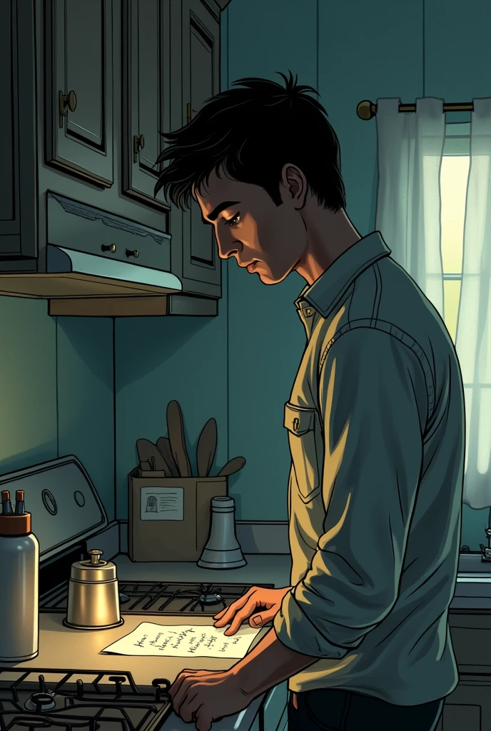 Time has resumed, and Luna has landed gracefully. Ravi is staring at a new note on the kitchen counter, written in an unfamiliar handwriting, with a mix of suspicion and intrigue on his face.