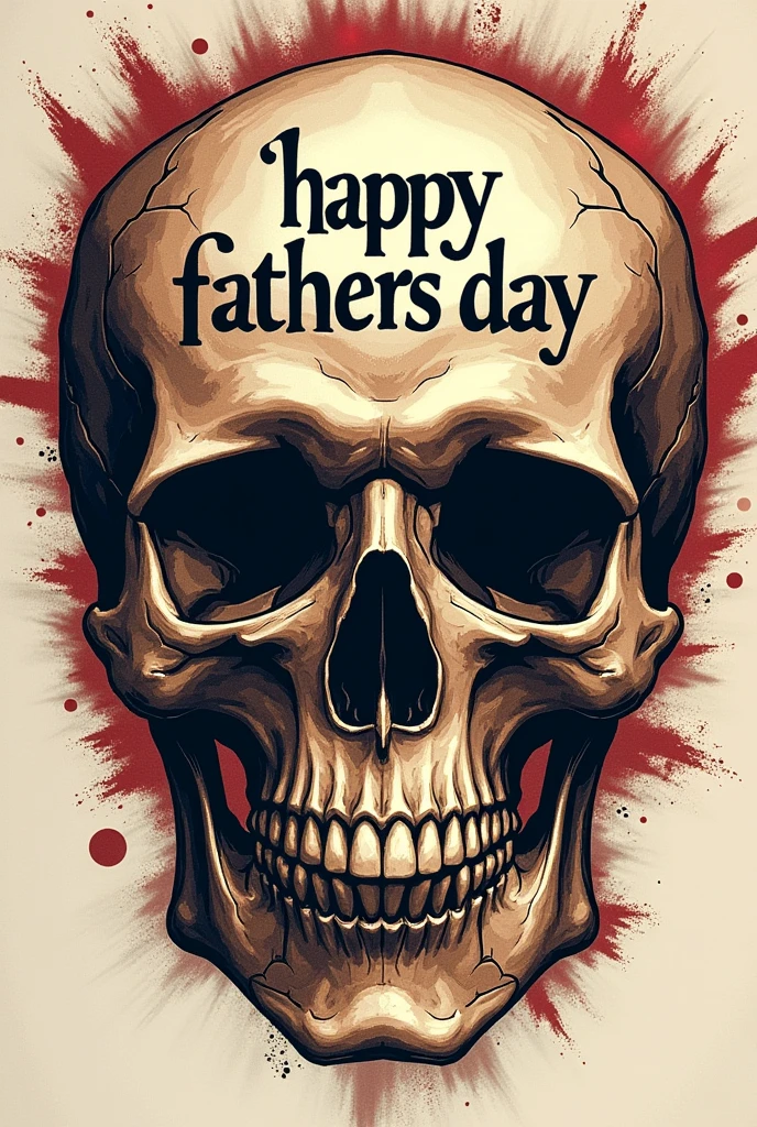 skull image with phrase "happy fathers day" EM PT-BR