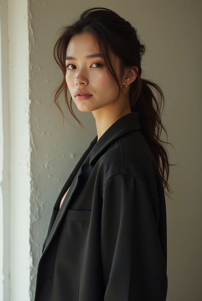 female actress with full clothes on she should be a new artist