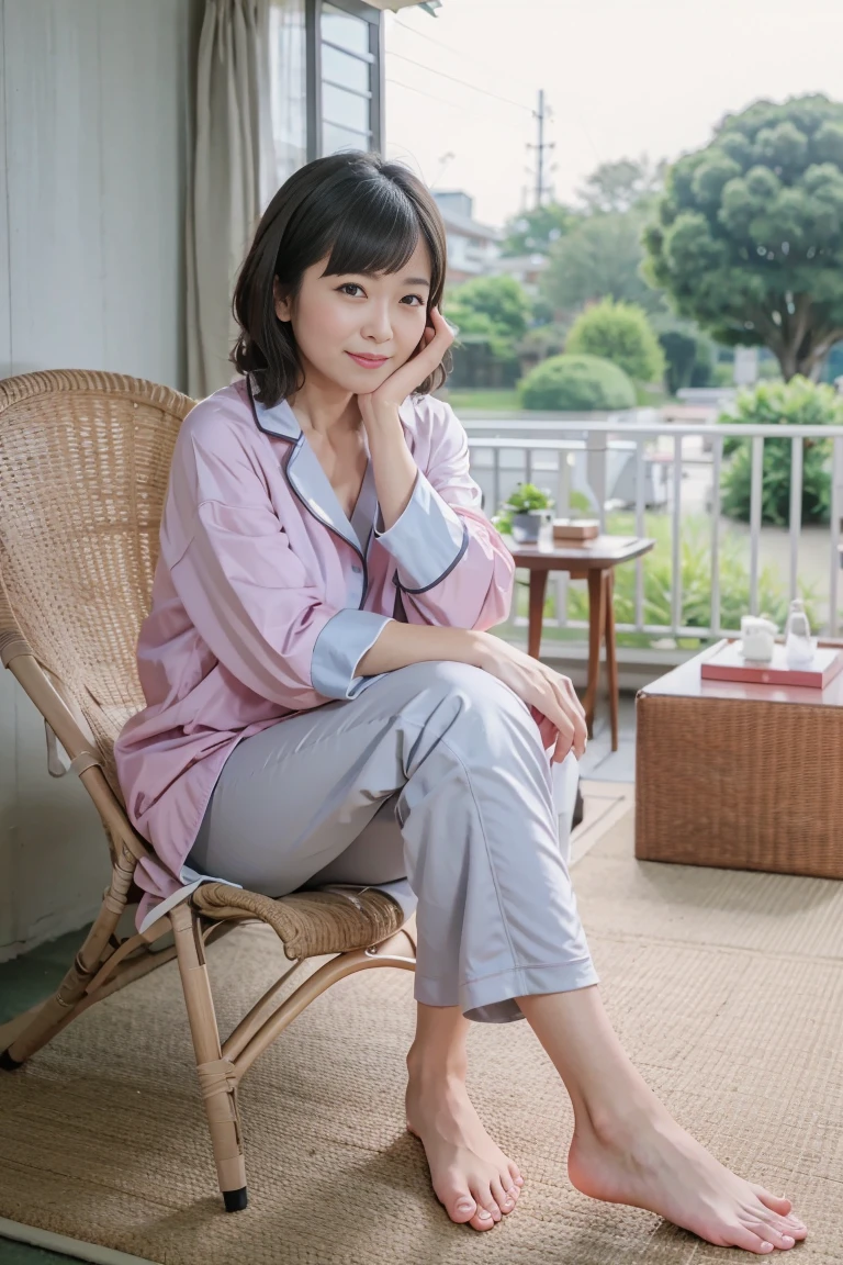 ((Highest quality、High resolution))、(Delicate illustrations)、(pastel colour:1.2)、(watercolor:0.6)、(Summer loungewear:1.3)、((cute:1.3))、4K、、AI big breasts、Mr.々A pose、、Asymmetric Wave、Gray Hair、Photo album、Cowboy Shot、、
