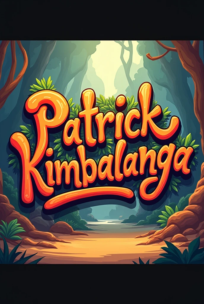 patrick Kimbalanga texte comme logo sur un dessin animé