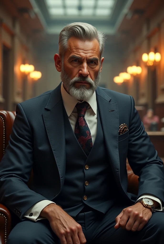 an important man, middle-aged, bearded, rico