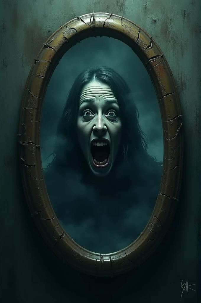 make me a mirror themed horror movie poster 