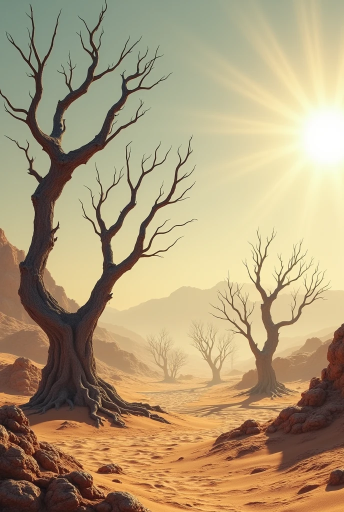 Create a desert with trees