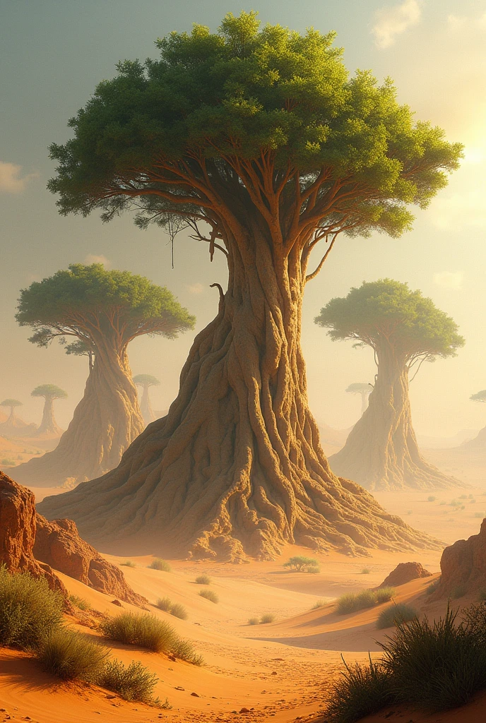Create a desert with living trees