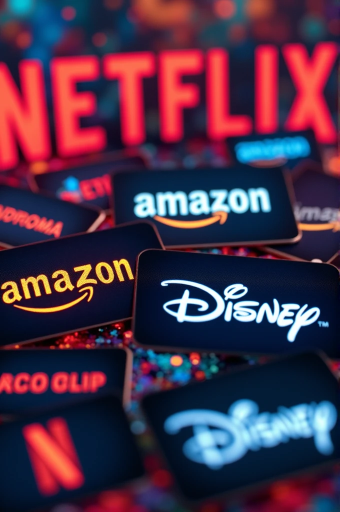 Create background image with Netflix, amazom, Disney,