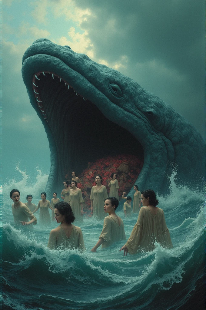 Whale eats women