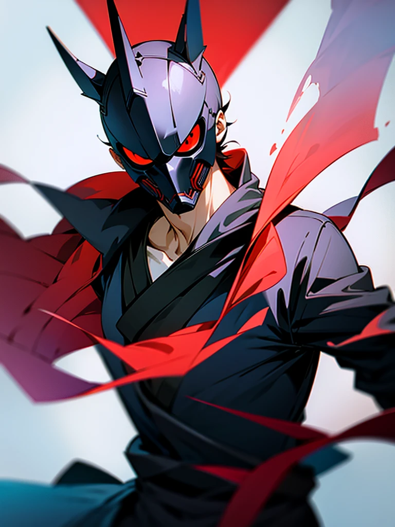 Create an anime character that wears a mask 