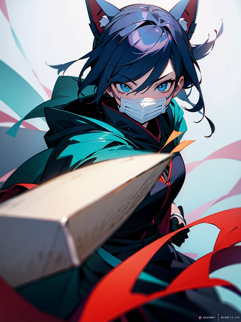 Create an anime character that wears a mask 