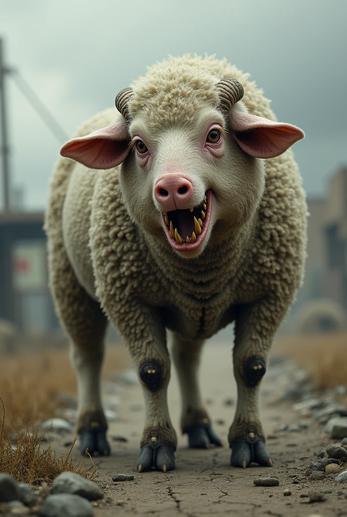 Pig-faced mutant sheep