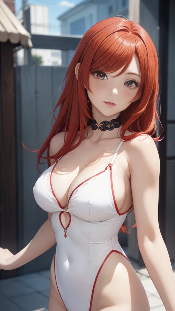 ((masterpiece, Best quality, a high resolution, Perfect Pixel, 8 K))), 1 girl、the whole body is visible、 ((bang、Gorgeous red hair))、(( Beautiful eyelashes、Realistic eyes))、 ((Detailed face, blushing:1.2))、((Smooth texture:0.75, realistic texture:0.65, photorealistic:1.1, Anime CG Style))、Dynamic angle、perfect body、Women&#39;s sports skirt、 standing、Background Basketball court、Basketball jersey、Perfect realistic representation of face、(not good)、seducing face at viewer、Beautiful portrait、very high quality、A slim body、ultra high resolution、 insanely detailed face、Ultra high quality、ultra high definition、Best quality)、wet thighhighs、insanely detailed dress、realistic representation of a face、curvy body、shoes、White skin、posing for a hot photo、better image quality、better clarity、 highest resolution、permission 8k、ultra a high resolution、Beautiful smile、Beautiful eyelashes、Beautiful face、gorgeous representation of a face、curvy body、perfect body、viewer front view、ful body pose、to erect through、Brilliant sweat、dynamic lightning、perfect body、dynamic lightning、 (innocent_big_eyes:1.0)、Bright_Front_face_Lighting、Shiny skin、hips:1.2、(Bright_color:1.2)、full body shot、Professional photography、(Beautiful,big_breast:1.4)、 (Beautiful_face:1.5)、(narrow_waist)