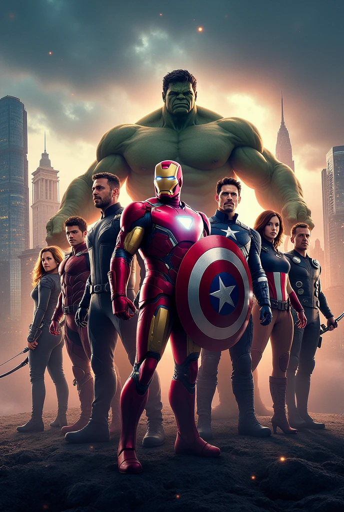 Generate a pHoto All Avengers in one frame for phone wallpaper
