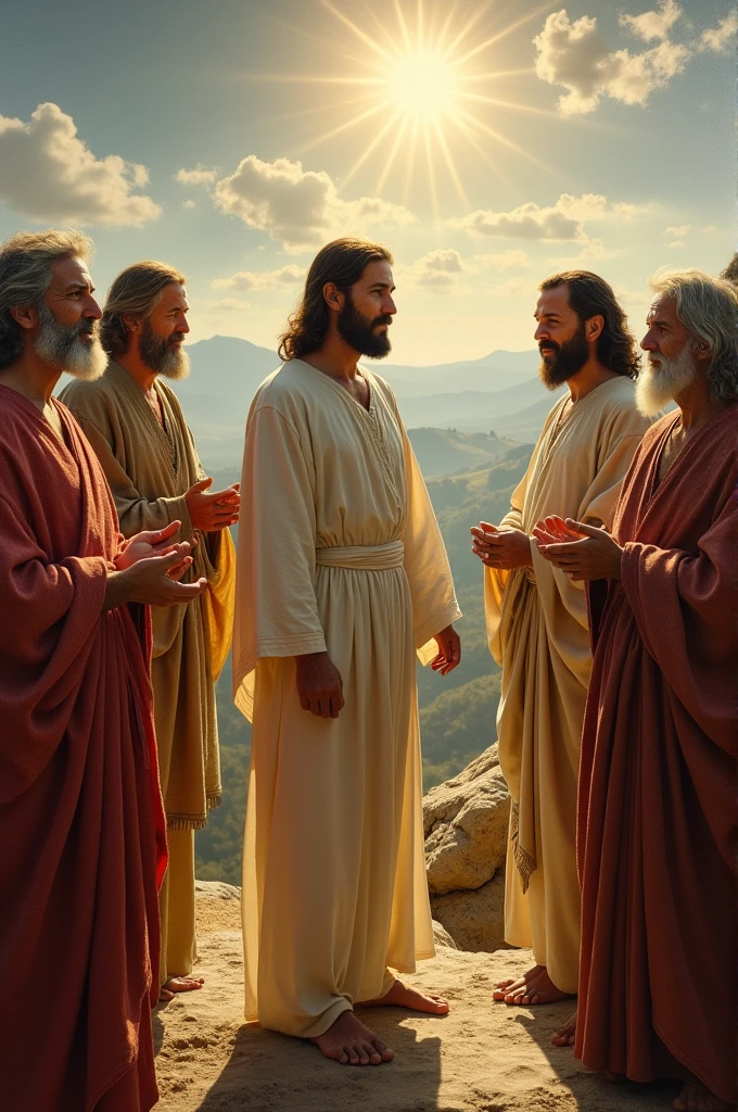 Jesus Moses Elijah James and John and Peter