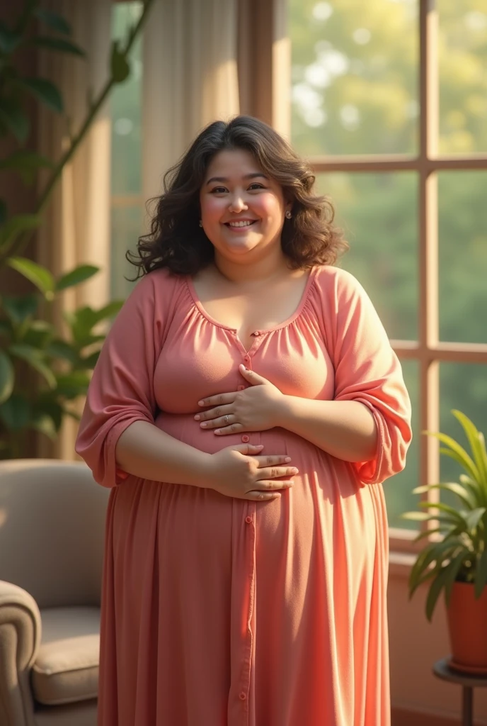 A beautiful chubby mom. With showing her underarm hair