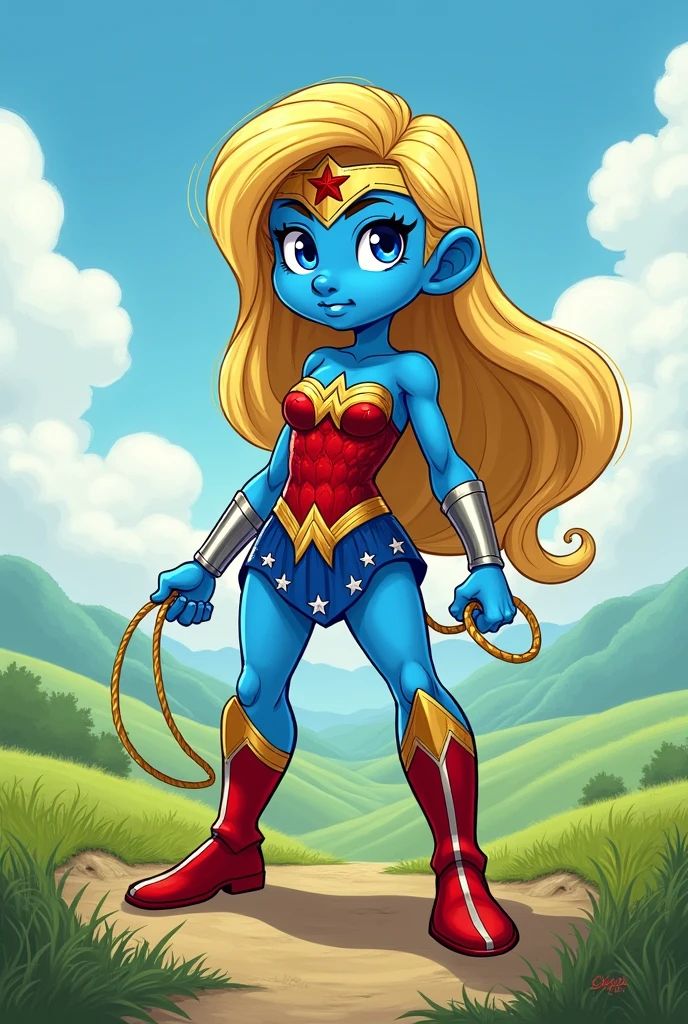 Smurfette as Wonder Woman