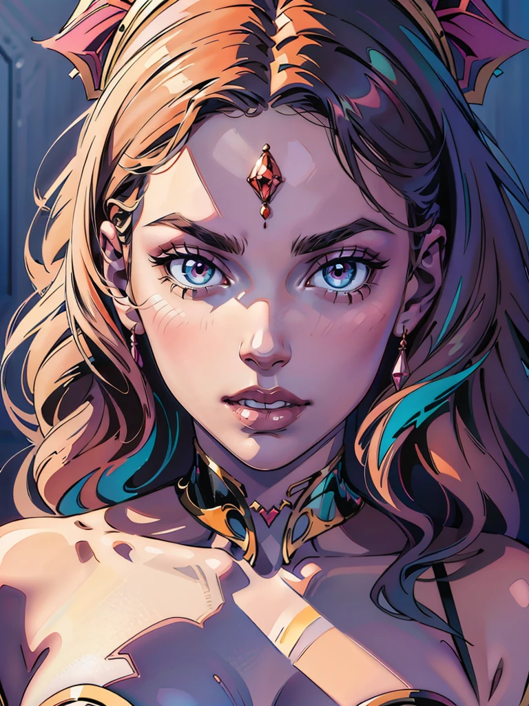 Beautiful woman paints her lips with lipstick. Beautiful woman face, fine-details, high qualiy, high qualiy. Clear, true colors  