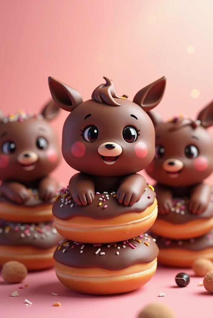 Humanized chocolate baby donuts