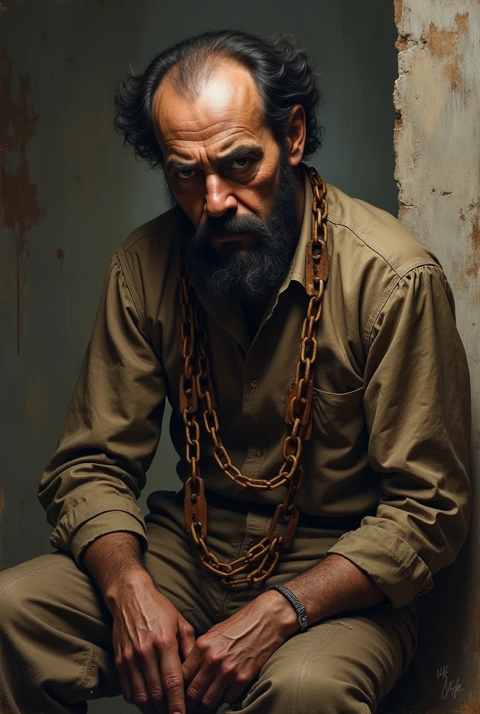 Picture of Emile zola suffering as a slave 