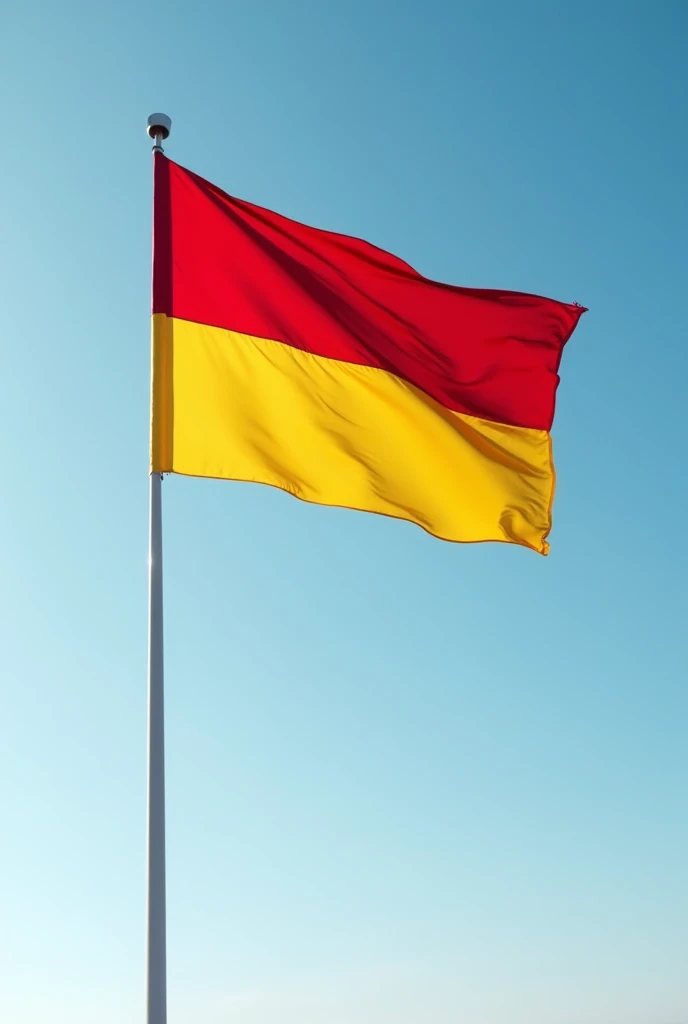 ((Best quality)), red and yellow flag, Red color above and yellow below in horizontal form, flag in the sky, Flag next to Argentina's flag