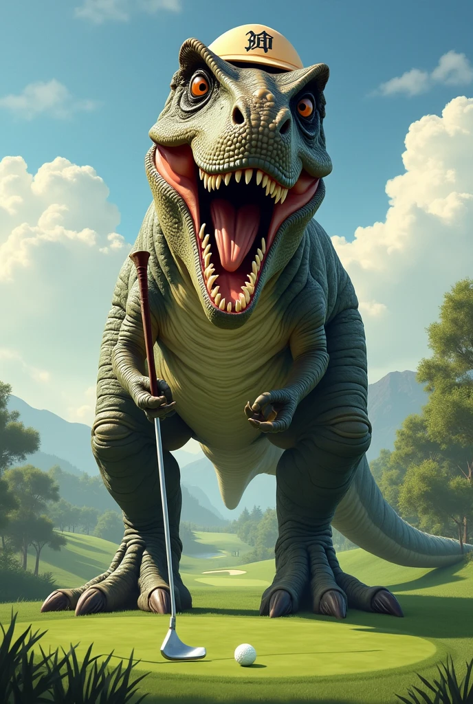 T-Rex plays golf