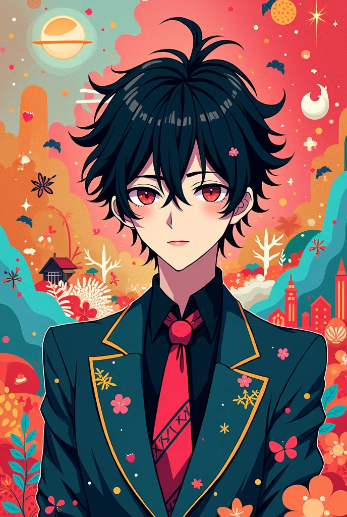 

"I'm creating a design that combines elegance with a touch of whimsy. Picture a vibrant, abstract pattern featuring anime gojo male and landscape something that will,draw the attention of people to buy my products
