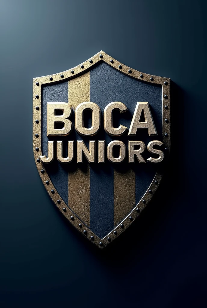 Boca Juniors shield, with letters in high relief