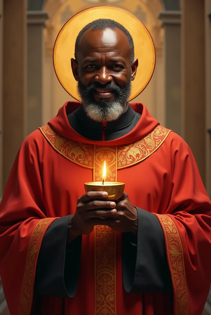 Black Father, celebrating the Eucharist