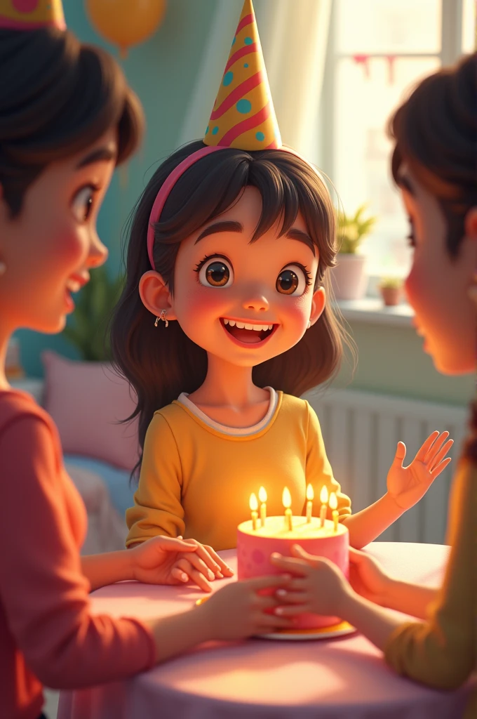 An girl wishing birthday to his friend