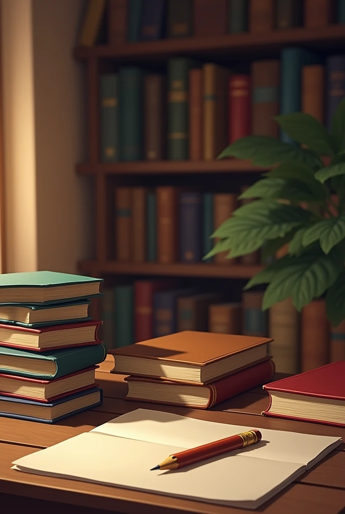 Image where I have books and brown pencil