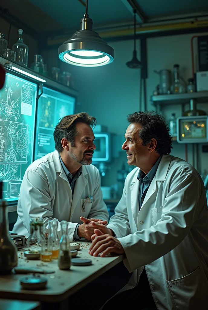 Jim Carrey and Ving Rhames as scientists