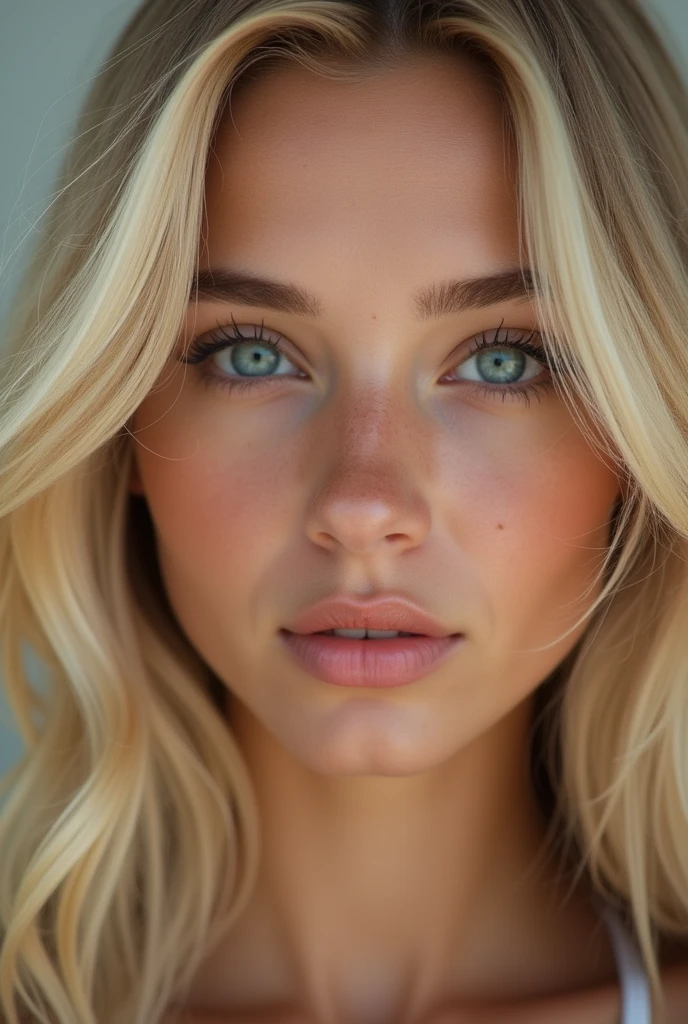 realistic blonde girl face