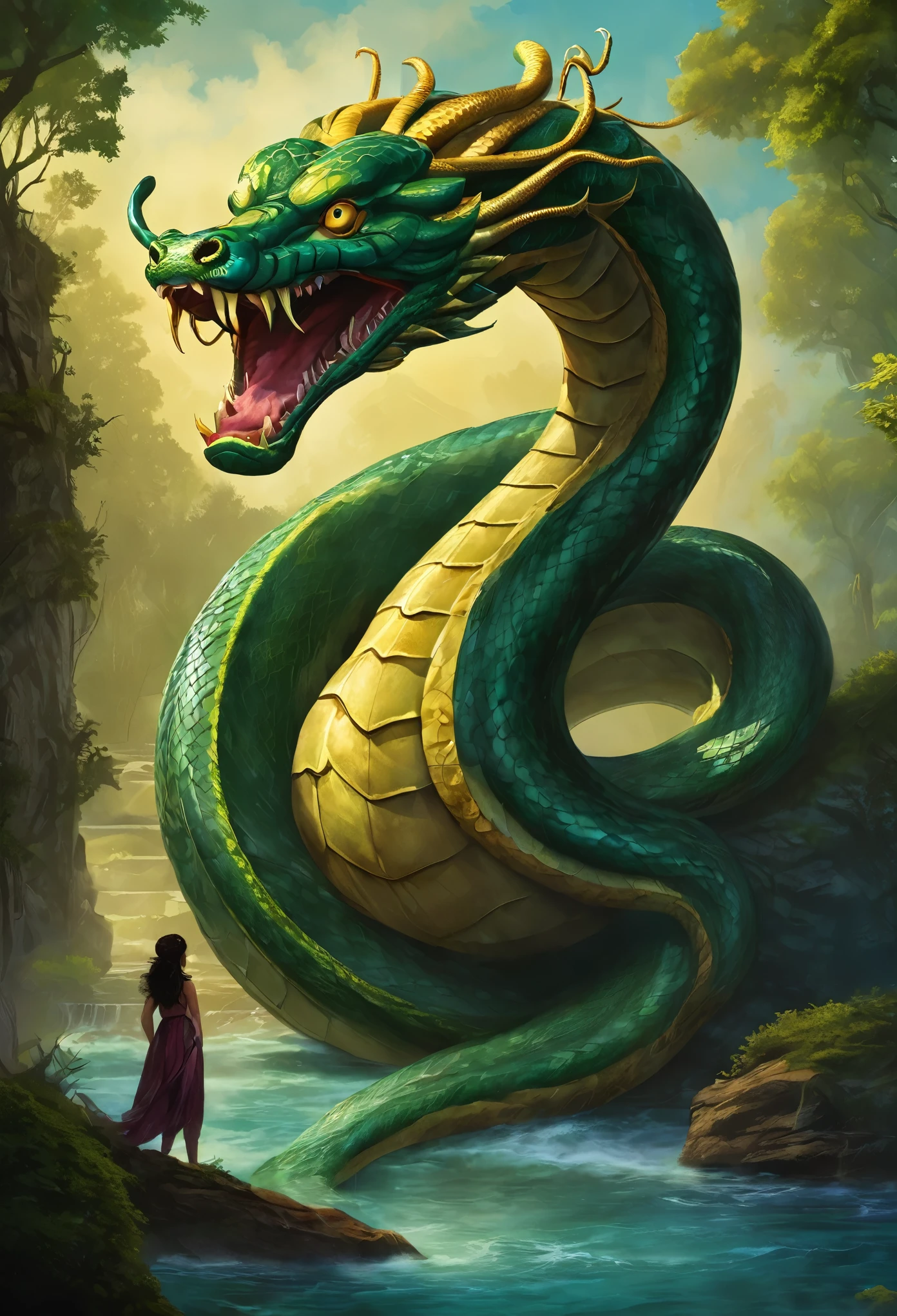 Create a detailed backstory for the Gorgon Serpent, exploring its origins, its relationship with other mythical creatures, and the legends that surround it. Consider how it interacts with humans and what moral lessons its tale might convey.