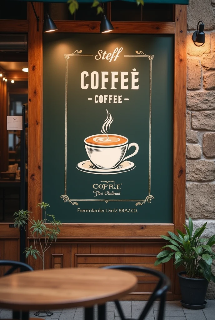 Take me a picture of a coffee billboard from a coffee shop called Steff Coffe