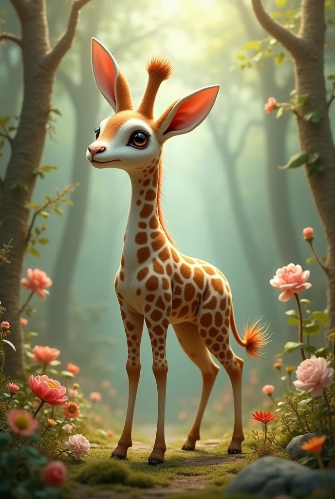 Giraffe mixed with a rabbit
