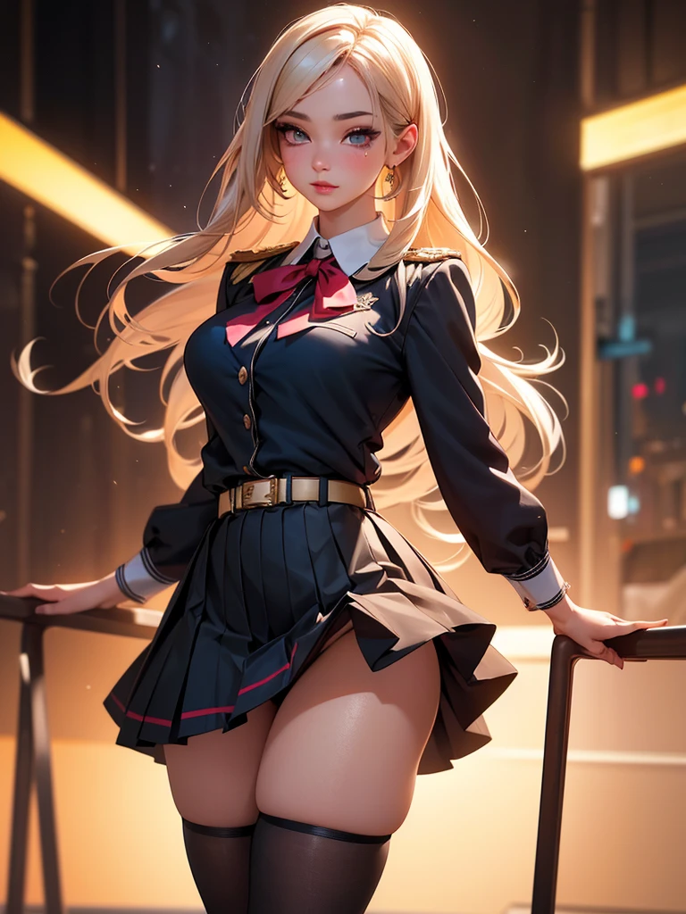 a beautiful school girl, 1girl, blushing, raising her skirt, panty visible, booty, detailed face, detailed eyes, detailed lips, long eyelashes, intricate uniform, pleated skirt, thighs, (best quality,4k,8k,highres,masterpiece:1.2),ultra-detailed,(realistic,photorealistic,photo-realistic:1.37),HDR,UHD,studio lighting,ultra-fine painting,sharp focus,physically-based rendering,extreme detail description,professional,vivid colors,bokeh,photorealistic,elegant,cute,charming