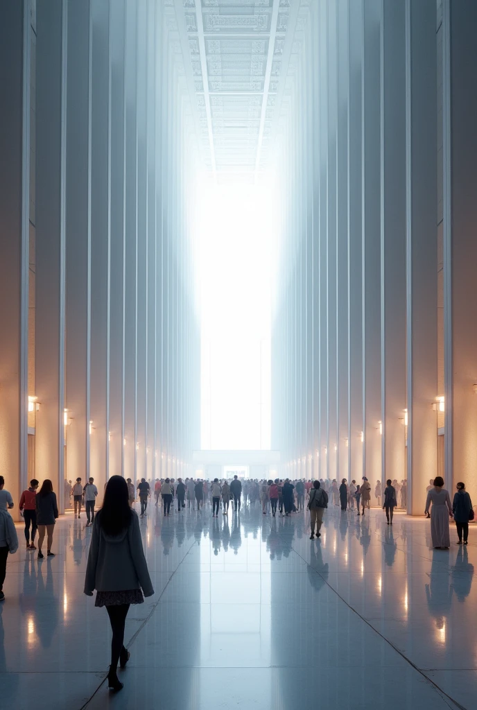 Areas of attention to.public with a huge hall that between light