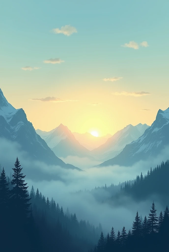 The sky had a pale blue tint: towards the east and over the very high crests of the mountains, still half in mourning, some little golden clouds were wandering, like the gauzes of a dancer's turban scattered by a loving breath. Towards the south floated the mists that had shrouded the distant mountains during the night..