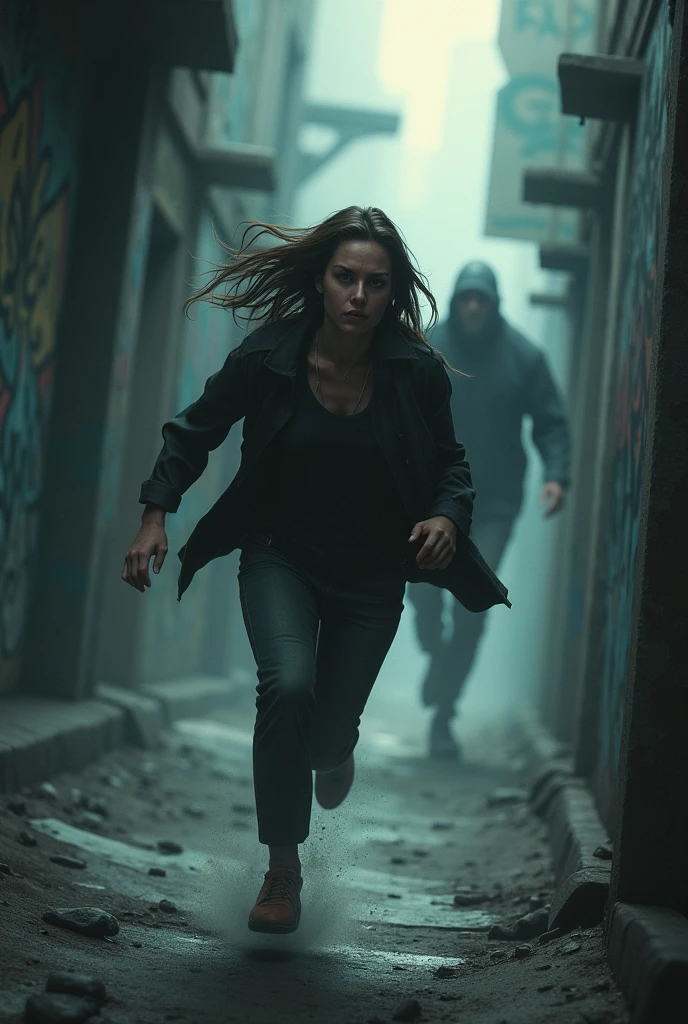 Woman running from a killer 