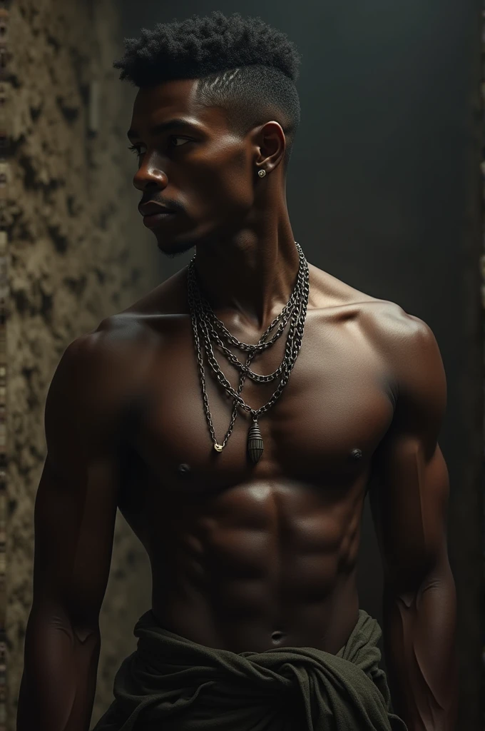 Jeune homme noir esclave et beau