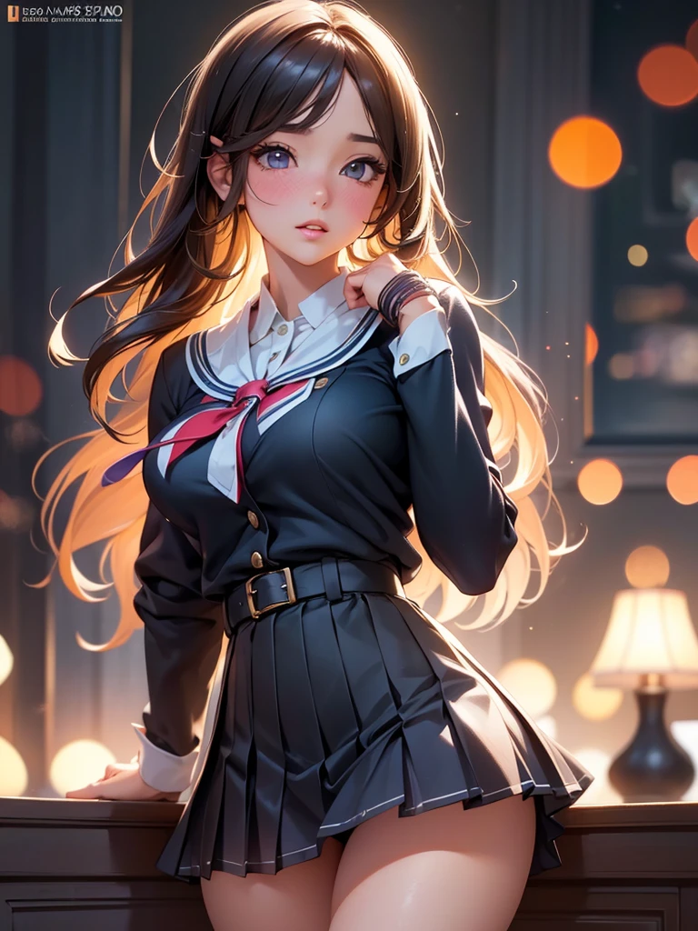 a beautiful school girl, 1girl, blushing, raising her skirt, panty visible, buttocks, detailed face, detailed eyes, detailed lips, long eyelashes, intricate uniform, pleated skirt, tight bust, thighs, (best quality,4k,8k,highres,masterpiece:1.2),ultra-detailed,(realistic,photorealistic,photo-realistic:1.37),HDR,UHD,studio lighting,ultra-fine painting,sharp focus,physically-based rendering,extreme detail description,professional,vivid colors,bokeh,photorealistic,elegant,cute,charming