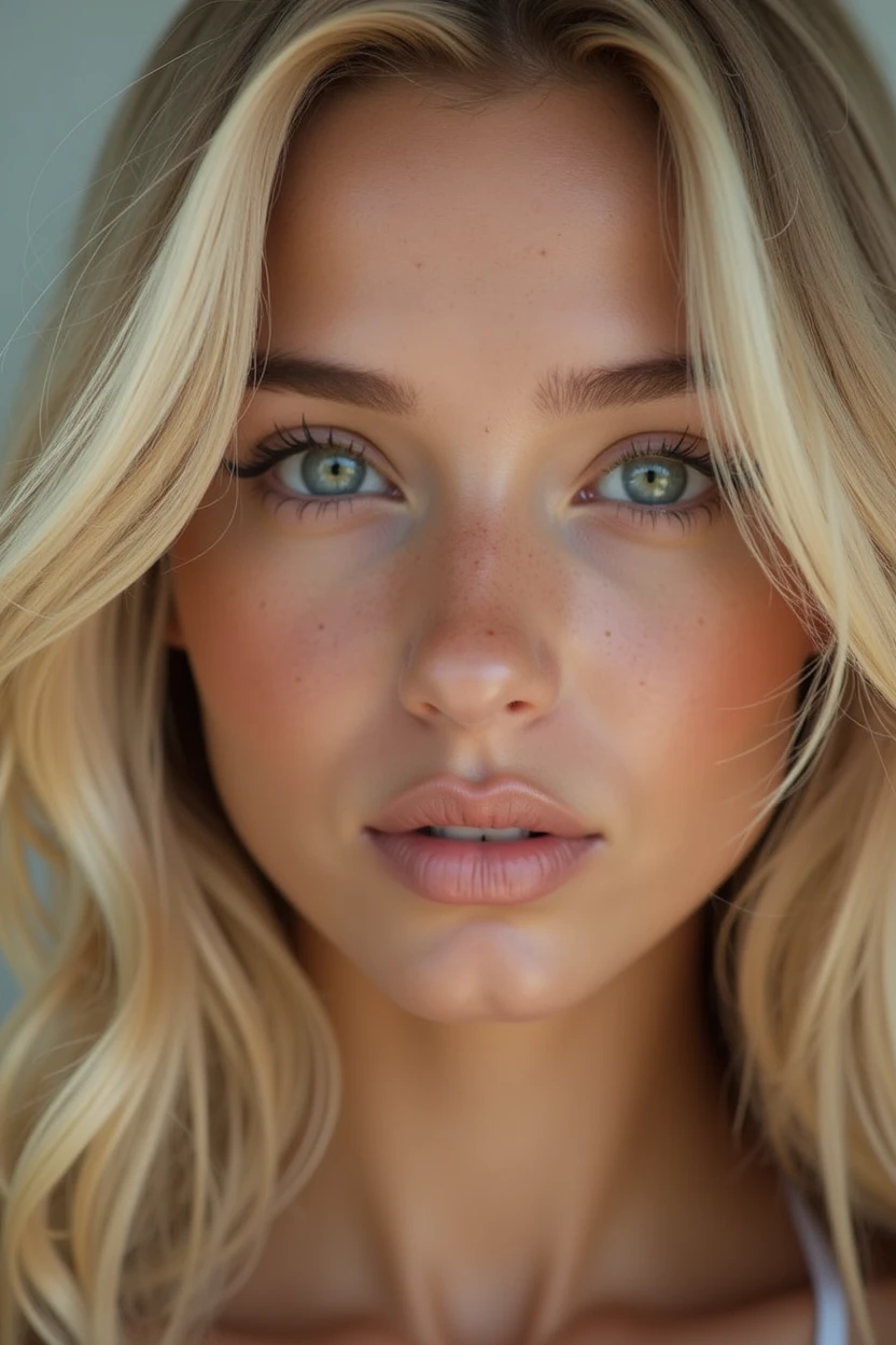 realistic blonde girl face