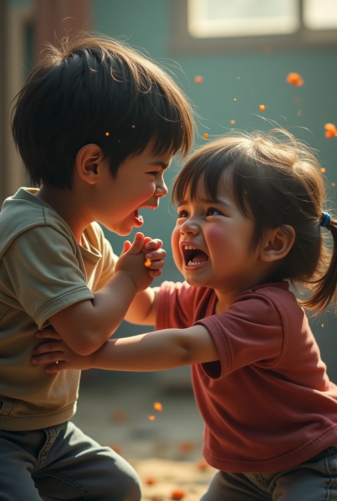 A child hitting another child