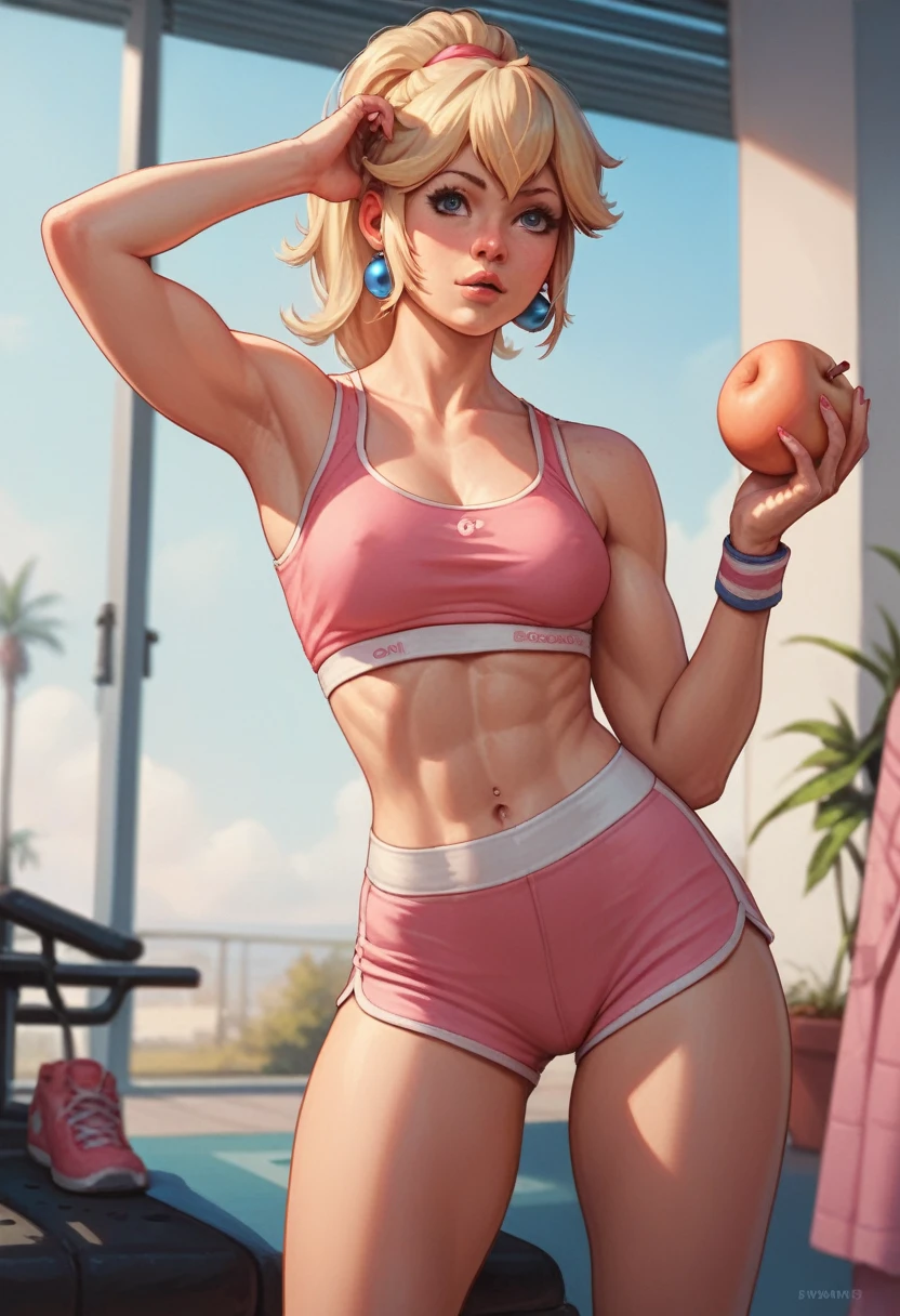 Sporty woman peach