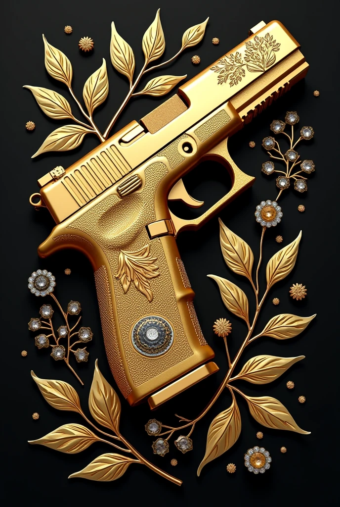 Gold floral glock senorita design